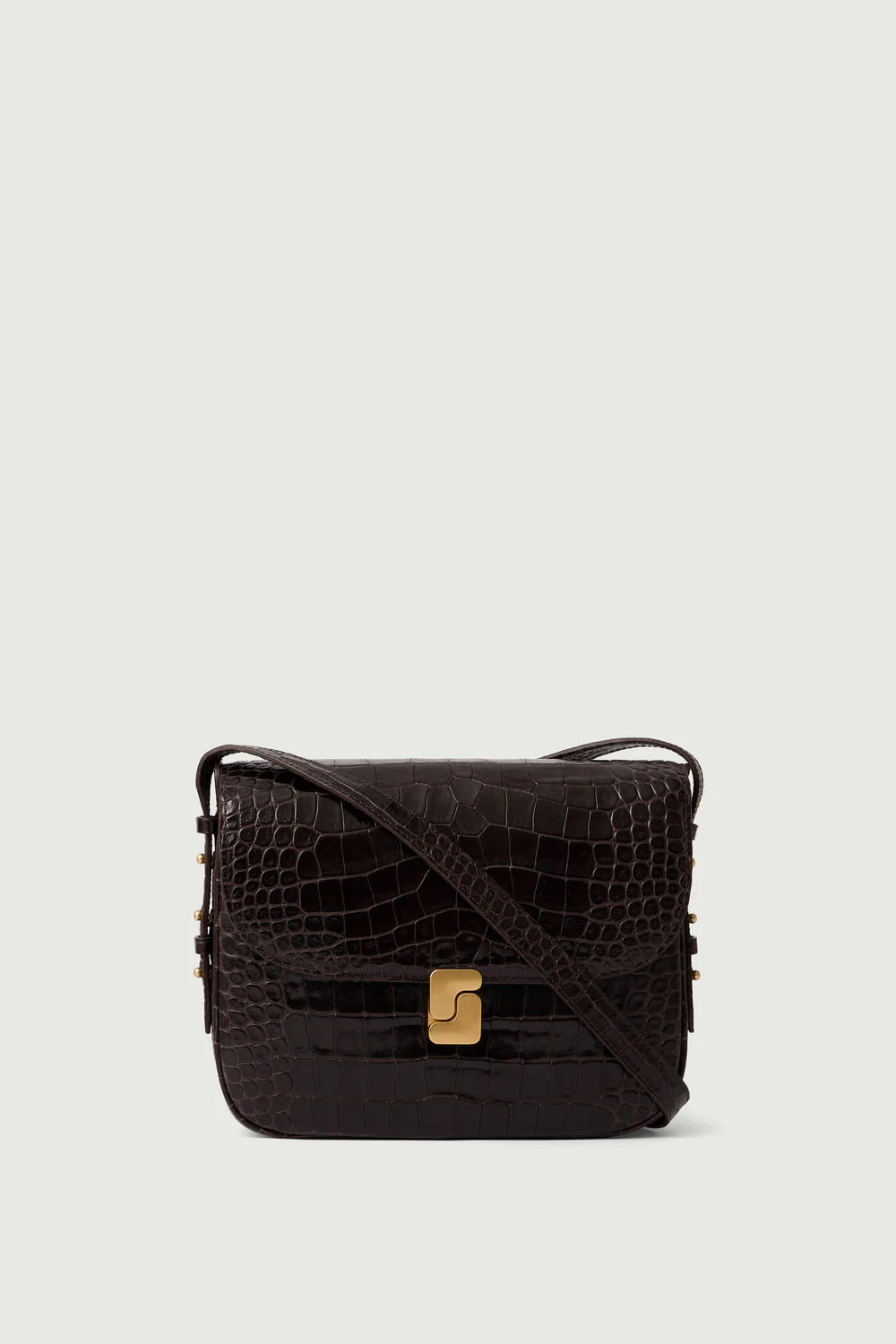 BROWN BELLISSIMA MAXI BAG CROCO