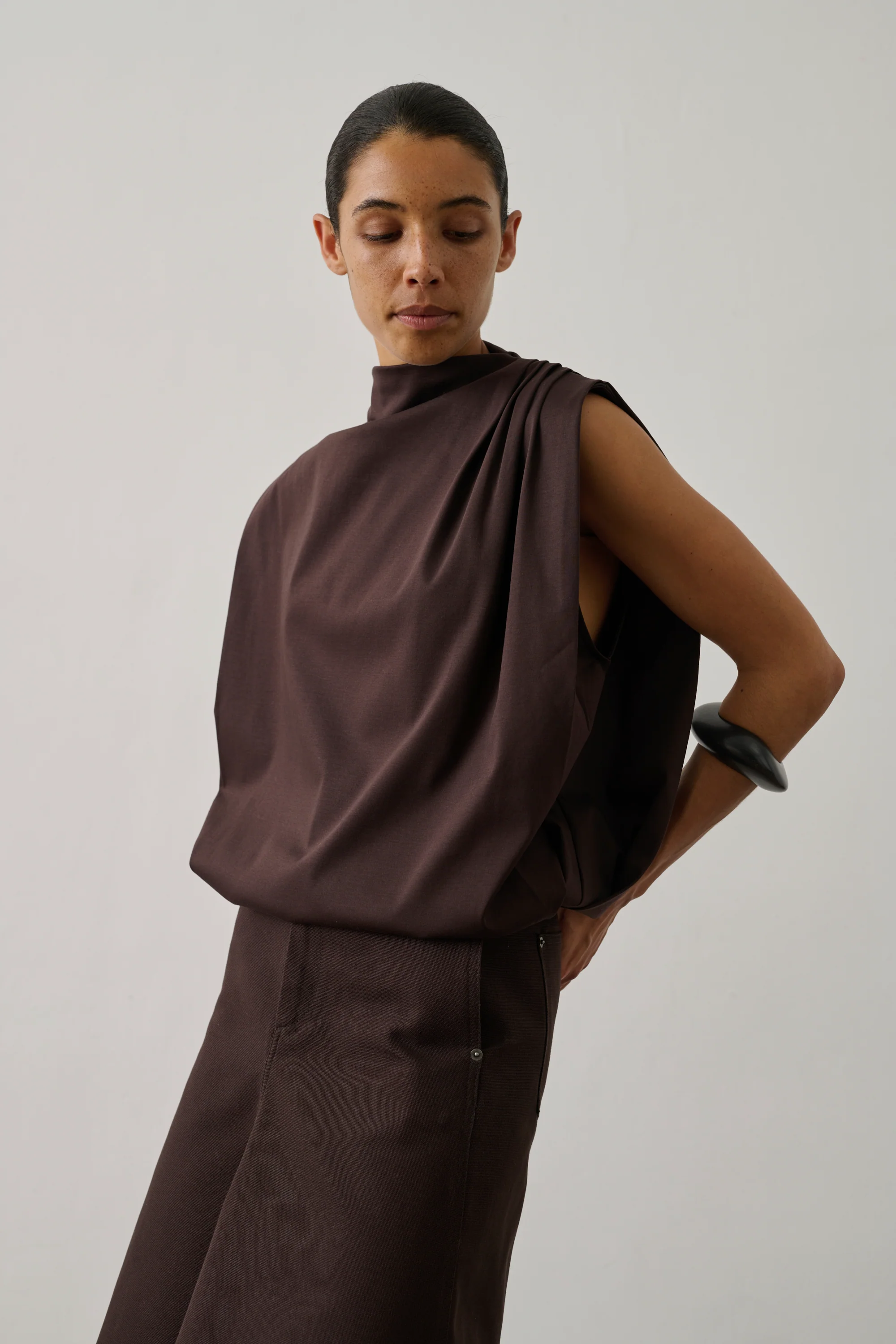 BROWN IDRIS TOP